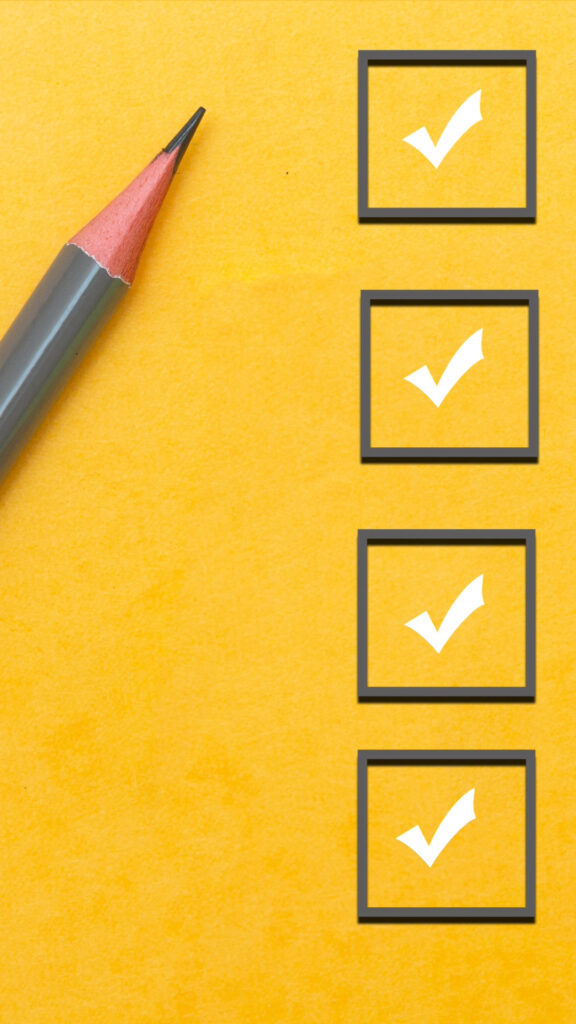 Checklist for what to do next.