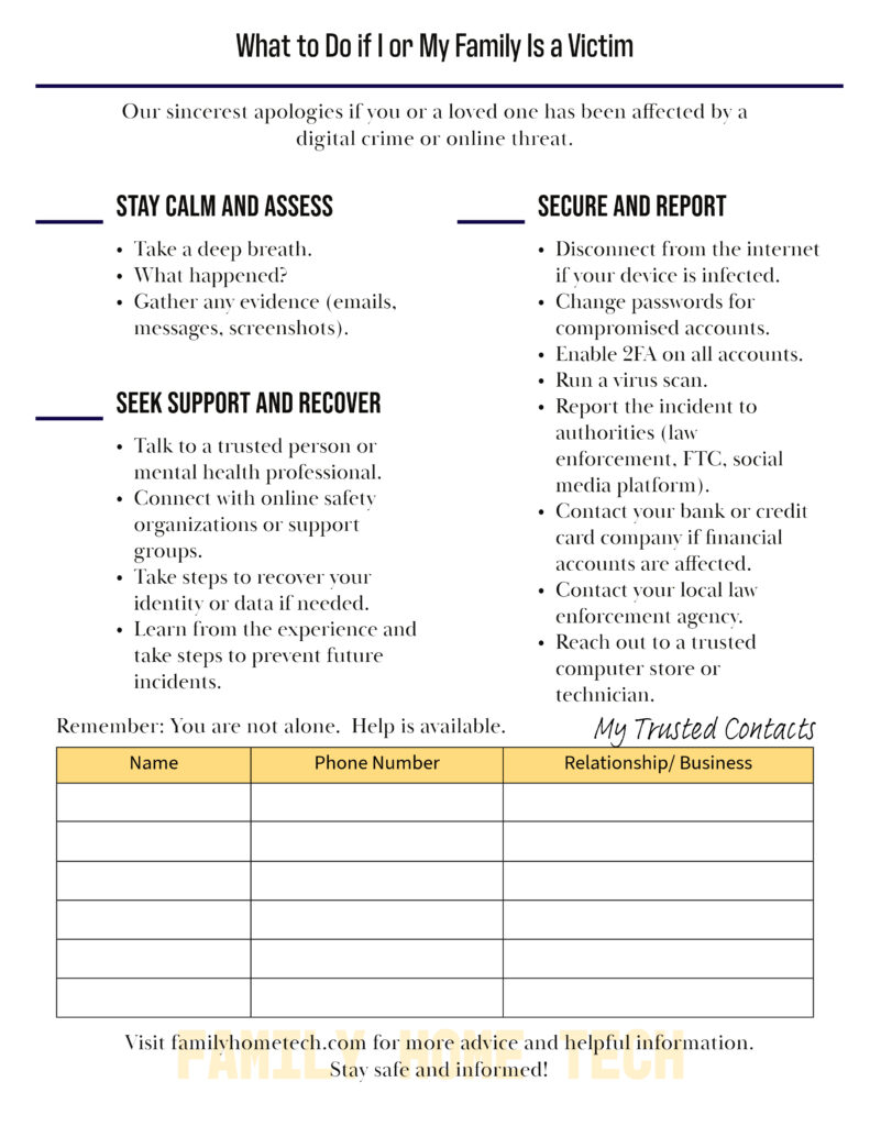 Image of Our Victim of Cybercrime Guide. Free to print.